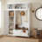 59" Wide Modern Farmhouse Entryway Hall Tree With Storage Bench-92907522