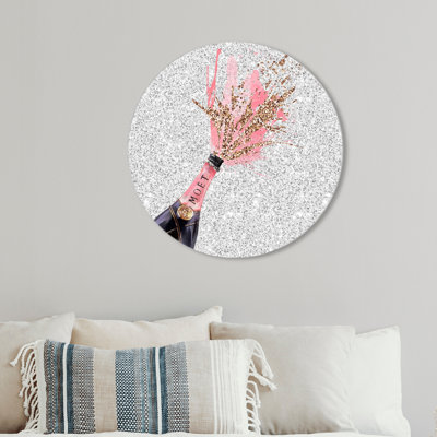 Sparkly Champagne Round Print