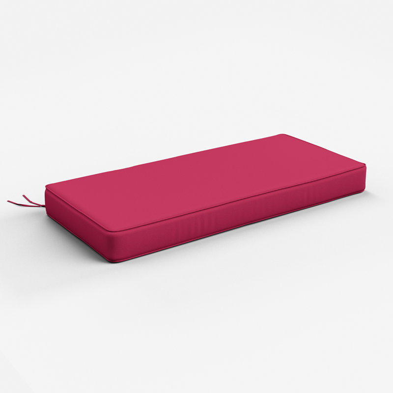 Outdoor 3.5'' Bench Cushion 42 X 18 Indoor And Outdoor Seat Cushions, 42" W x 18" D, Raspberry Pink