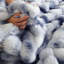 Tie-Dye Faux Rabbit Fur & Flannel Weighted Throw Blanket, Ultra Soft & Cozy for Sofa Couch Bed-125287881-125287875