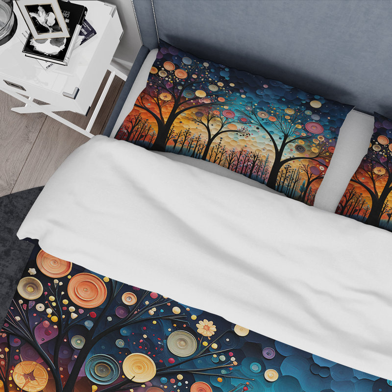 Ensemble de housse de couette Colorful Whimsical Wanderlust III - Abstract Collages