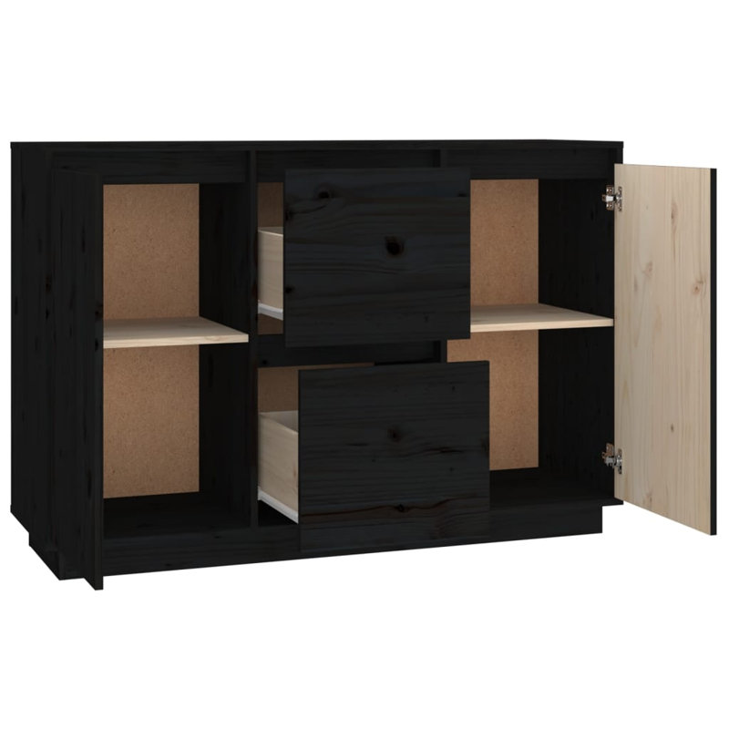 Mansooreh 111cm Solid Wood Sideboard, Black
