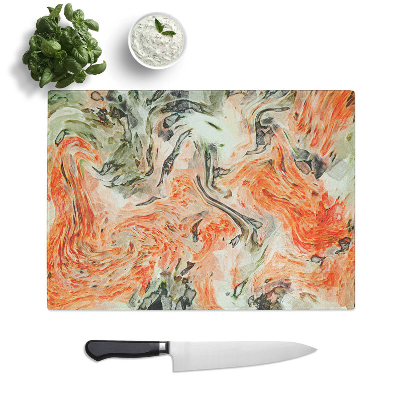 Tempered Glass the Moments in Abstract Chopping Board, 28.5 cm W x 20 cm L
