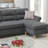 Velvet L-Shaped Sectional Reversible