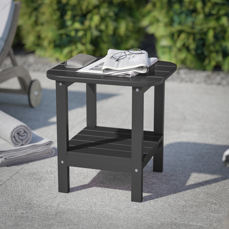 Table d'appoint de style Adirondack toutes saisons de qualité commerciale Fitzgibbons, Noir
