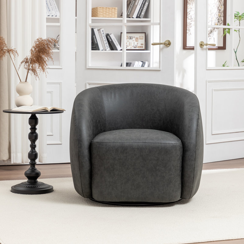 Fauteuil demi-tonneau pivotant Katherline, Noir