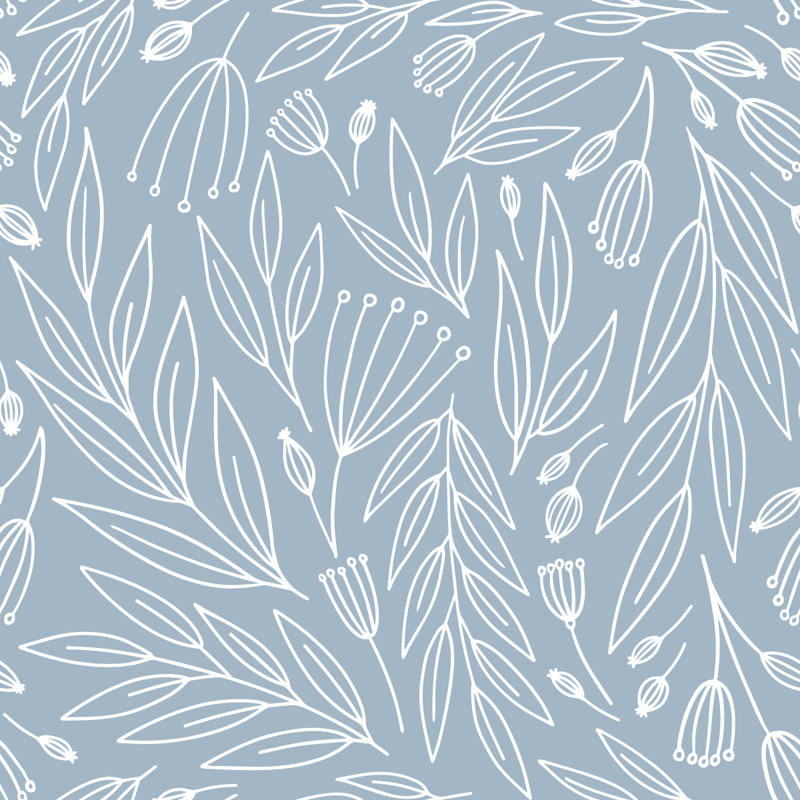 Grey Wallpaper With Leaves Pattern
