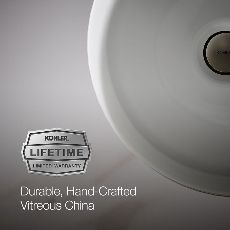 Compass® Ceramic Circular Dual Mount Bathroom Sink, White