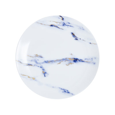 Marble Azure Bone China Salad/Dessert Plate