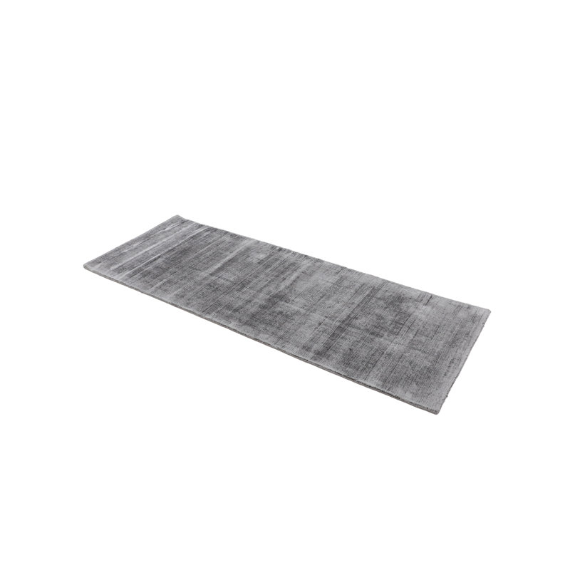 Ava Handmade Viscose Silky Solid Soft Dark Light Grey Rug, Runner 80 x 400cm