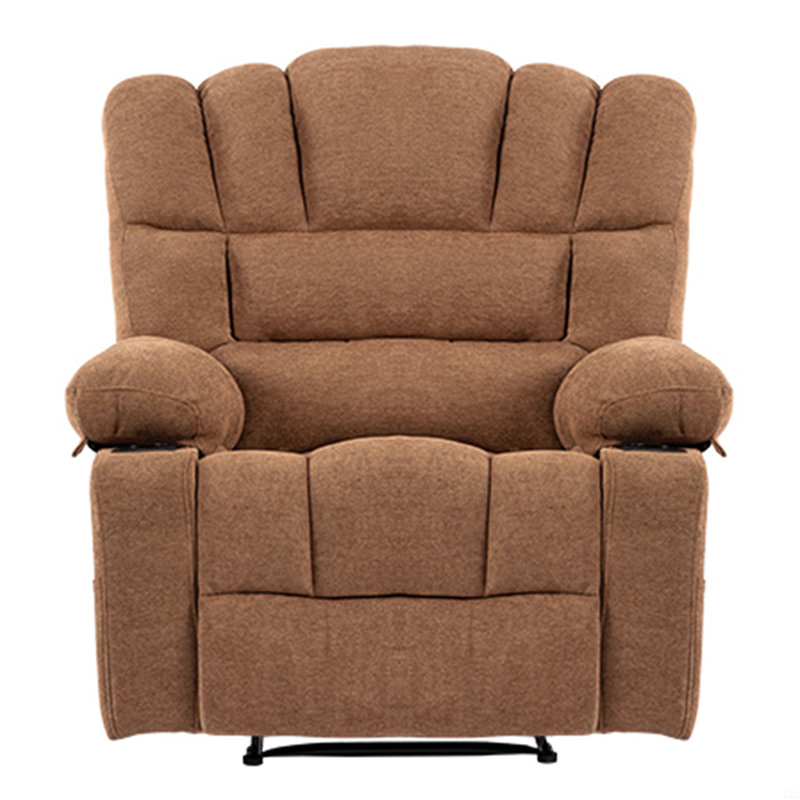 Massage Recliner Chair Sofa With Heating Vibration, Brown Polyester