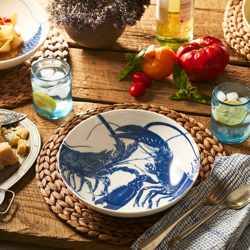Blue Lobster Porcelain Serving Bowl