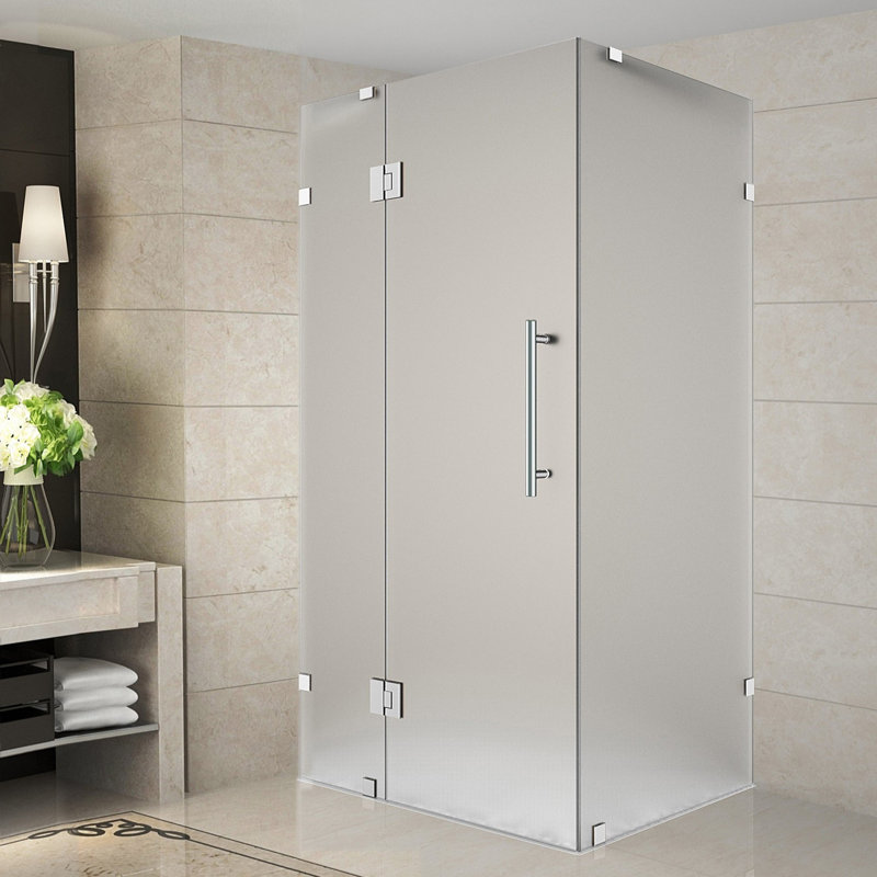 Cabine de douche sans cadre en verre givré l 35 po x P 38 po x H 72 po Avalux