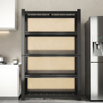 Étagère réglable réglable en métal robuste avec capacité de charge de 2 000 lb, convenant à la cuisine et au garage - Rouille - 72 po H 5 po, capacité, outils ouverts