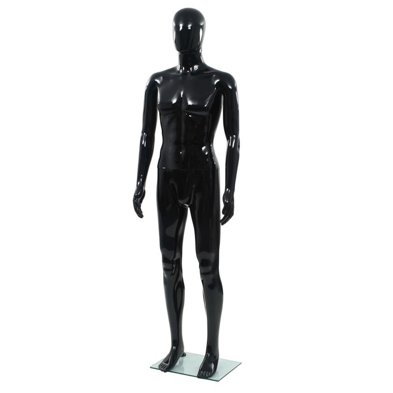 Glass Statue Decorative Object, Glossy Black
