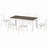 Farmhouse 7-Piece Wooden Dining Table Set- Multifunctional Extendable Table With 12" Leaf And 2 Drawers & 6 Upholstered Chairs (Brown + White)-79884059