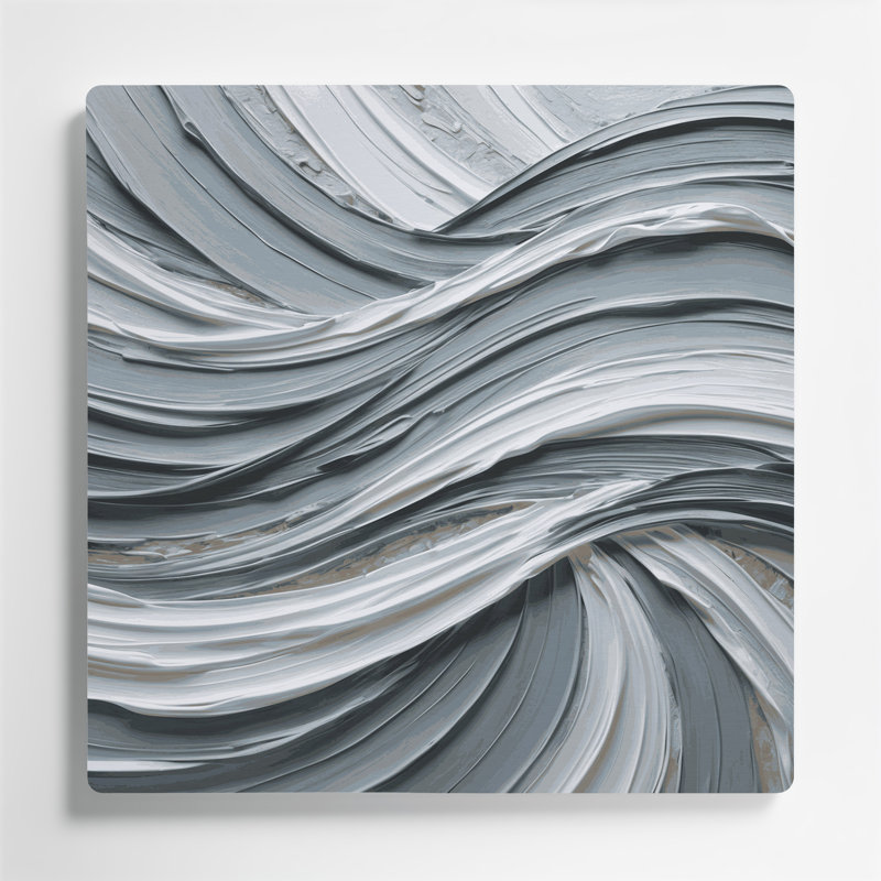 Art mural horizontal gris et gris, H 32 po x l 32 po