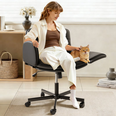 Criss Cross Chair with adjustable armrest, Cross Legged Chair with Wheels