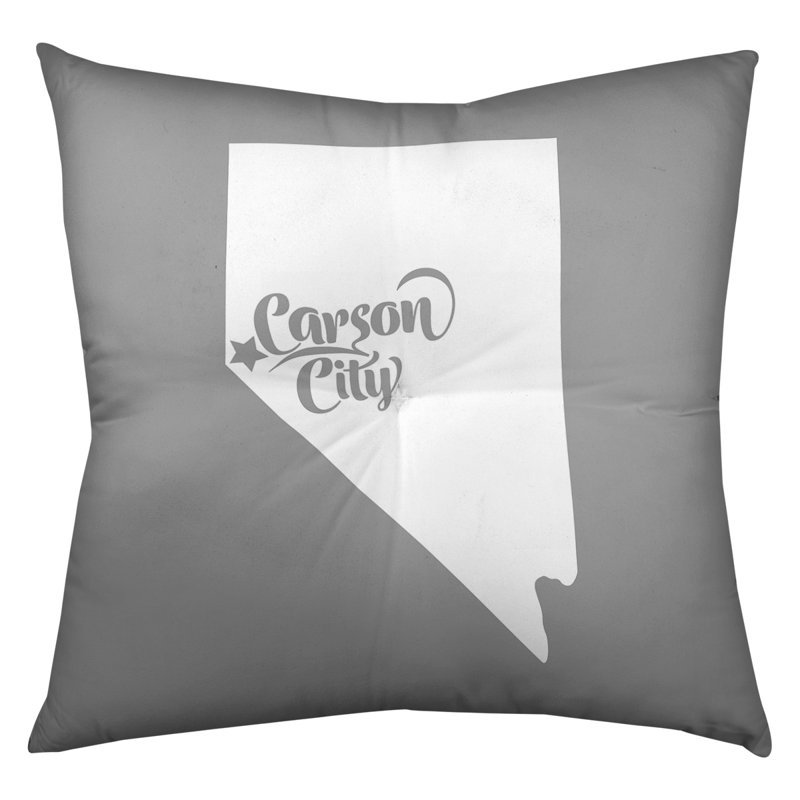 Coussin de sol touffeté nevada, 30 po x 30 po, Gris, Ville de Carson City