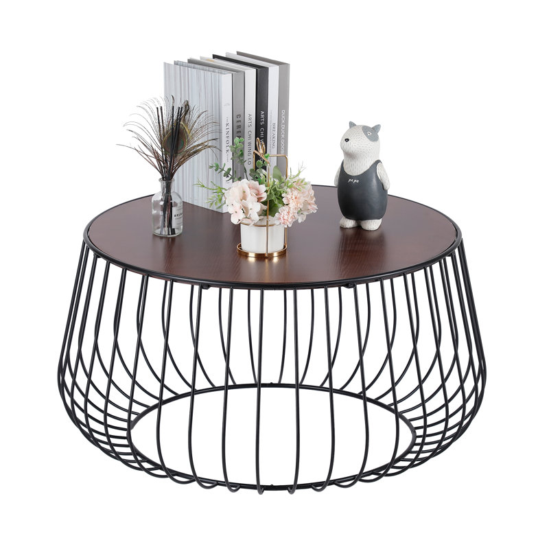Table basse 16 po H Modern Scandinavian, Plateau noir / structure noire