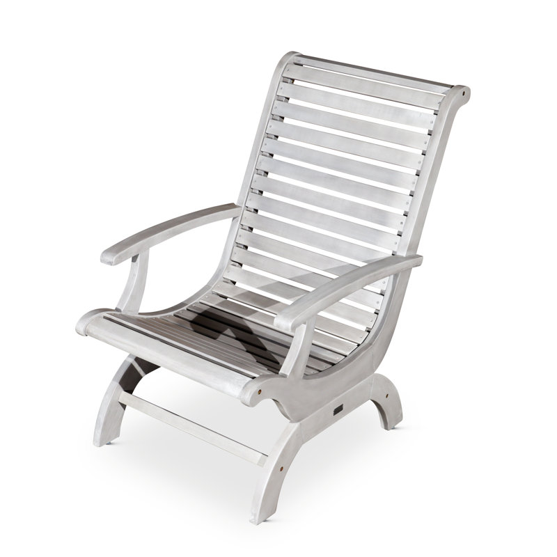 Fauteuil, fauteuil en bois pour l'extérieur, Gris argenté