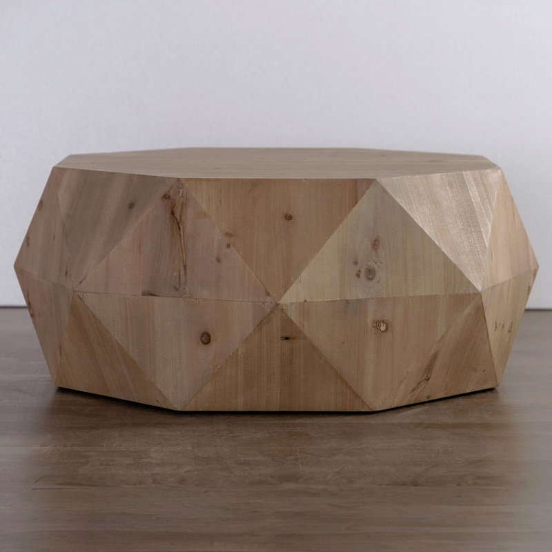 38.58" Coffee Table Three-Dimensional Embossed Pattern Design American Retro Style