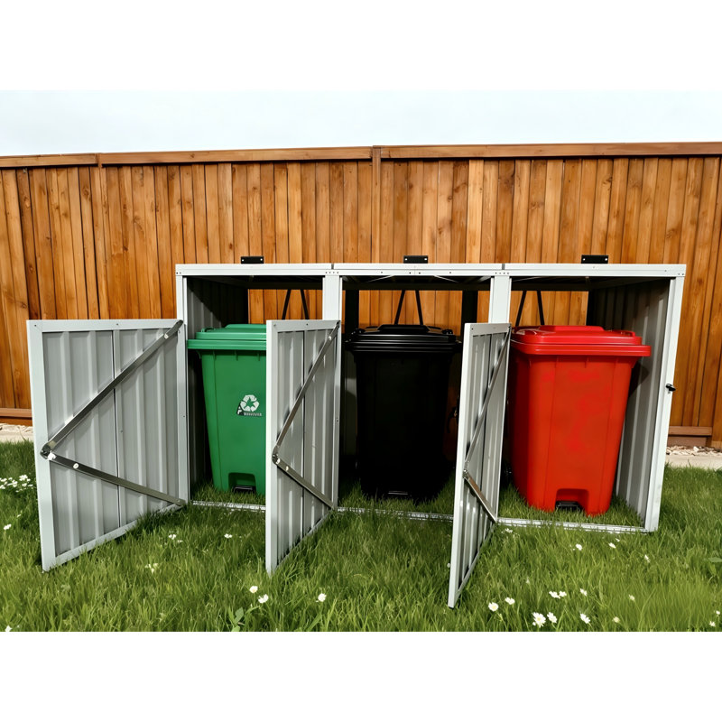 Durable Metal Sheds For Storage, Large Capacity Outdoor Trash Bin Solution