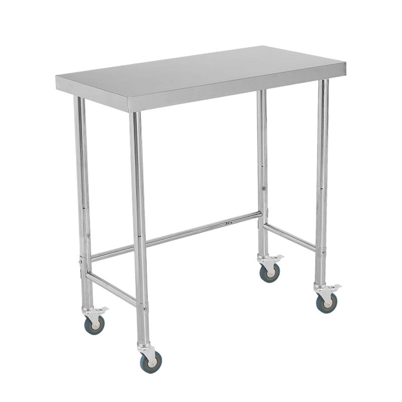 Table de travail en acier inoxydable en 5 tailles (16 x 24, 18 x 24, 18 x 28, 18 x 32, 18 x 36), table de préparation commerciale pour cuisine avec pieds ou roues fixes