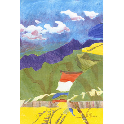 Prayer Flags VI 1 Piece Wrapped Canvas Painting