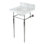 Kingston Brass Edwardian 19-Inch Carrara Marble Console Sink with Brass Legs (8-Inch, 3-Hole)