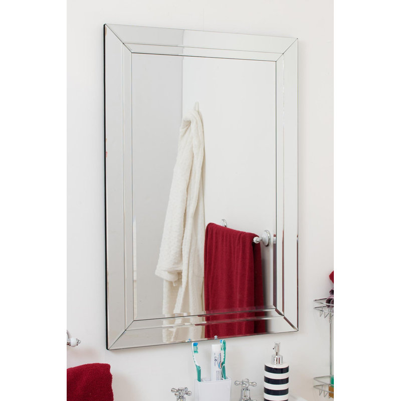 Gerardo Glass Flat Wall Mirror, 90cm H x 60cm W