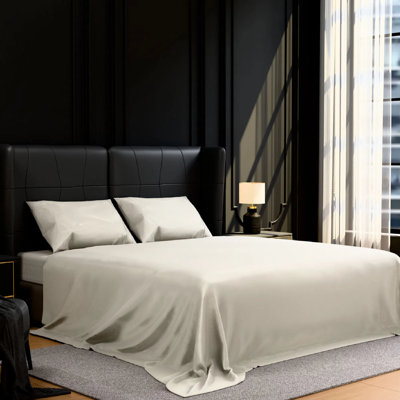 Ensemble de draps 4 pièces, literie en microfibre brossée - Poche profonde, résistante à la décoloration et au rétrécissement, facile d'entretien - comprend un drap plat, un drap-housse et 2 taies d'oreiller
