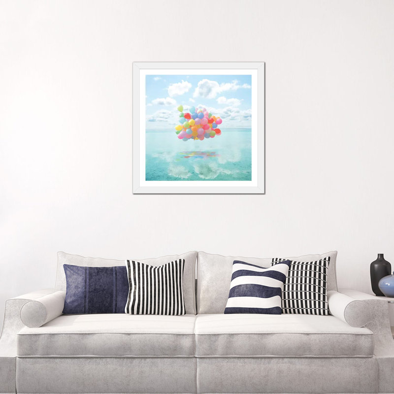Dancing on Water par Erin Summer-impression d’art graphique, H 24 po x l 24 po x P 1 po, Papier encadré blanc, Blanc