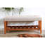Banc en tissu et finition chêne Charla-550868076