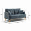 Canapé 2 places Loveseat pour espace de vie principal, chambre à coucher, bureau, tissu imperméable, port de charge USB, 2 coussins, pieds en bois