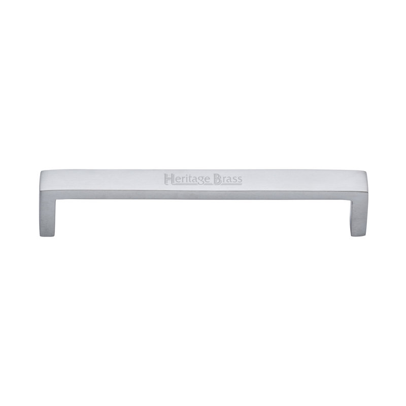 Heritage Brass Heritage Cabinet Pull Wide Metro Design, Satin Chrome, 16cm H x 2cm W x 16.8cm D