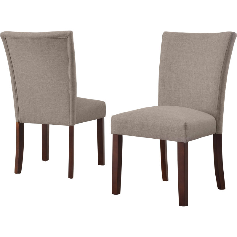 Myrtille 20'' H Linen Upholstered Side Chair, Brown, Espresso