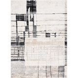 Gabriel Contemporary High-Low Abstract Beige Indoor Area Rug, Assorted Sizes