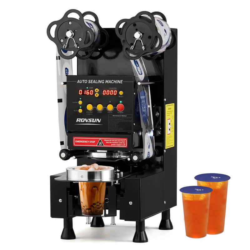 350W 110V Automatic Cup Sealing Machine, Black