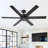 60" Modern Indoor Ceiling Fan with Remote Control, 6-Blade Ceiling Fan with Quiet Reversible DC Motor, Black & Walnut Finish-129389765