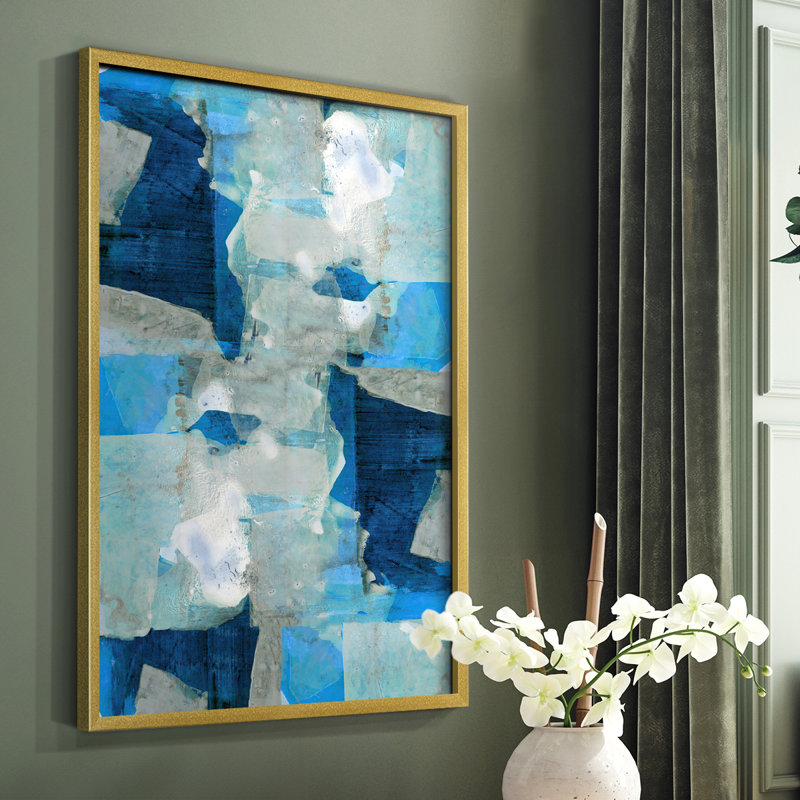 Impasto I, reproduction encadrée - bois massif, H 20 po x l 16 po, Or