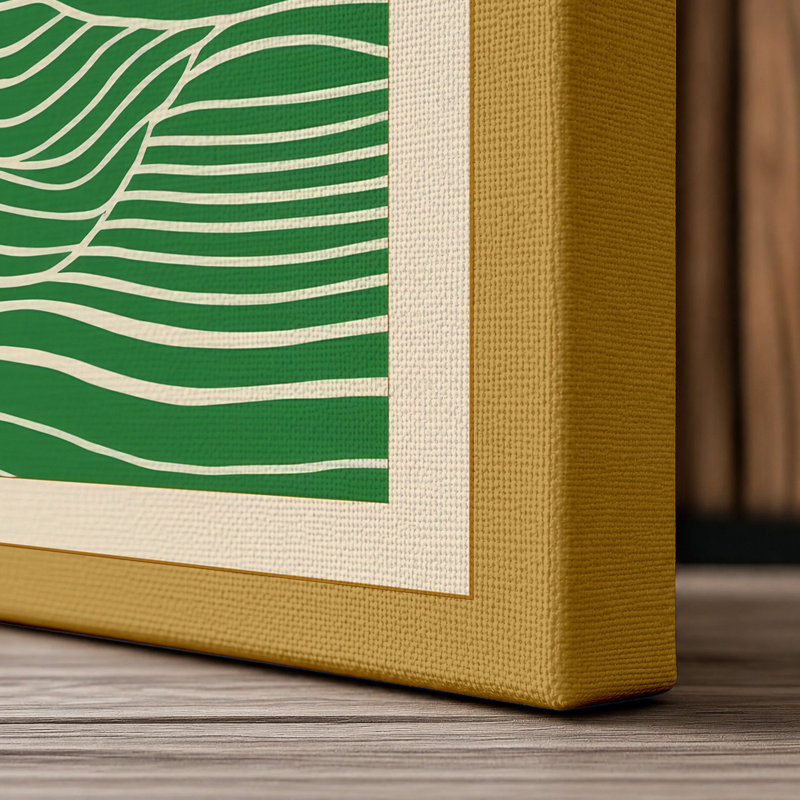 Rolling Hillside Scandinavian - Wrapped Canvas, 18x12 - 45.7 x 30.5 cm, Ochre Border