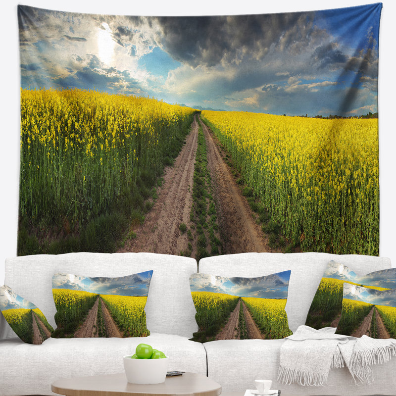 Tapisserie panorama paysager au-dessus de canola, H 32 po x l 39 po