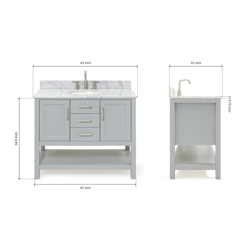 Bayhill 43'' W Single Vanity, Gray