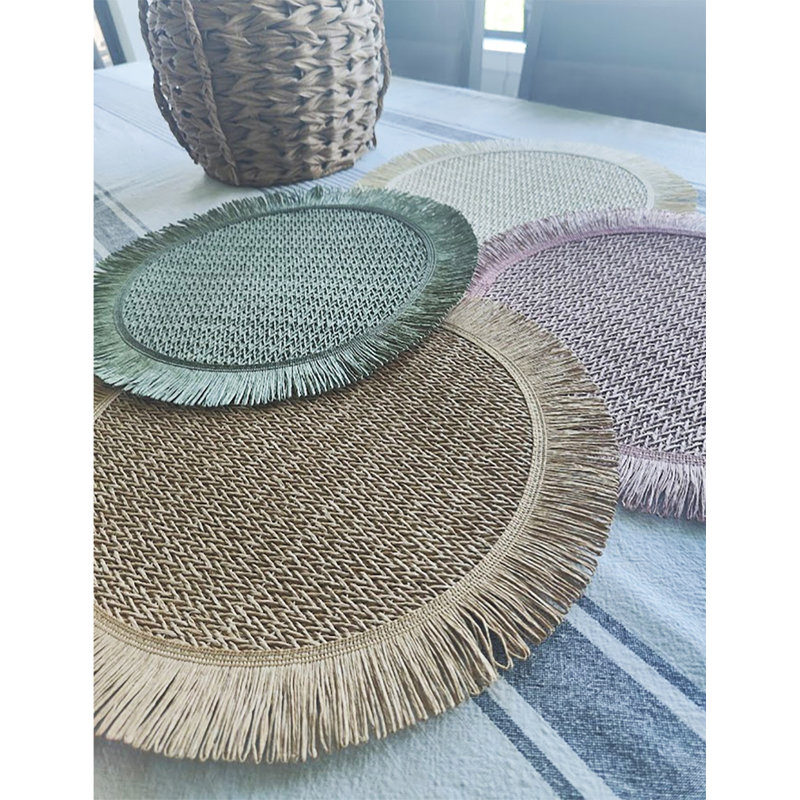 Anjanet Polypropylene Solid Colour Round, Sage Green