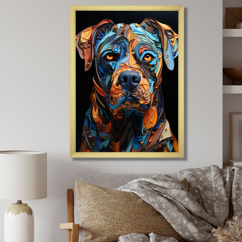 «Boxer Boldness I», art mural sur toile, H 40 po x l 30 po x P 1,5 po, Cadre doré simple
