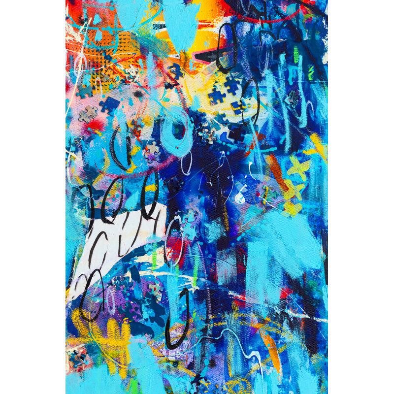 "Tapanga", art mixte sur toile par Gadost, peinture, H 12 po x l 8 po