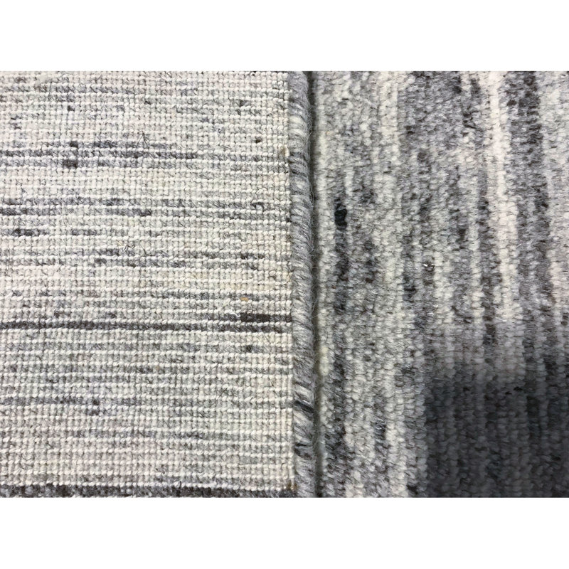 Wool Abstract Area Rug in Gray