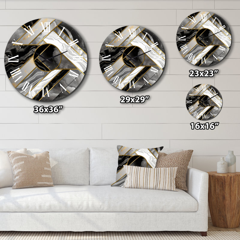 Horloge murale en marbre et granit agate, Grand