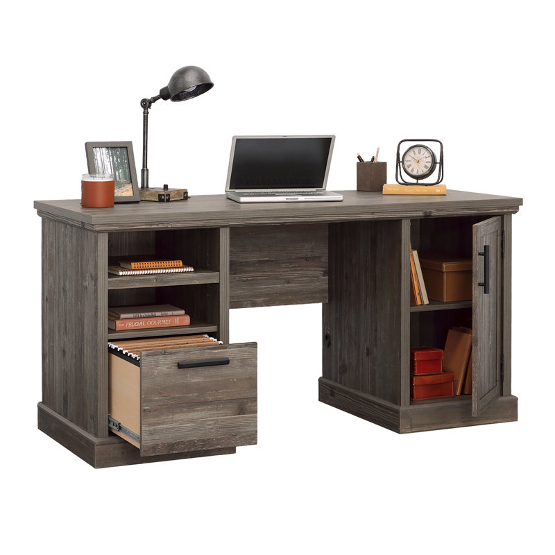 Bureau d'ordinateur, finition brune